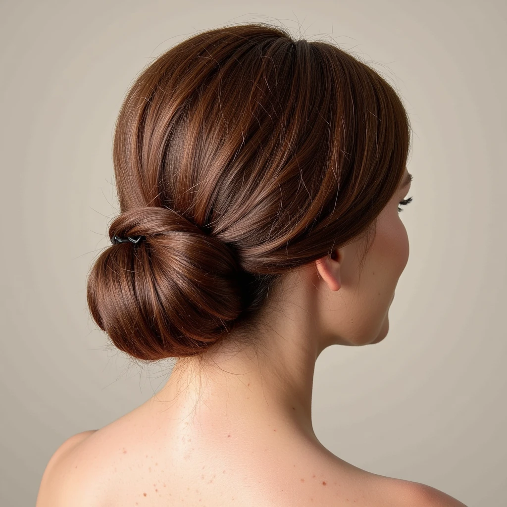 Sleek bun Wedding Hairstyle Example