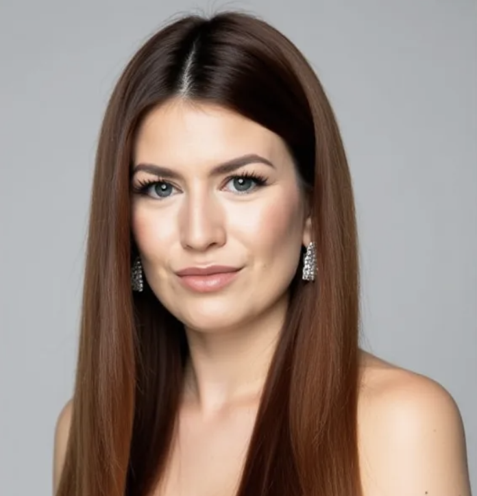 Straight Hair Wedding Hairstyle Example