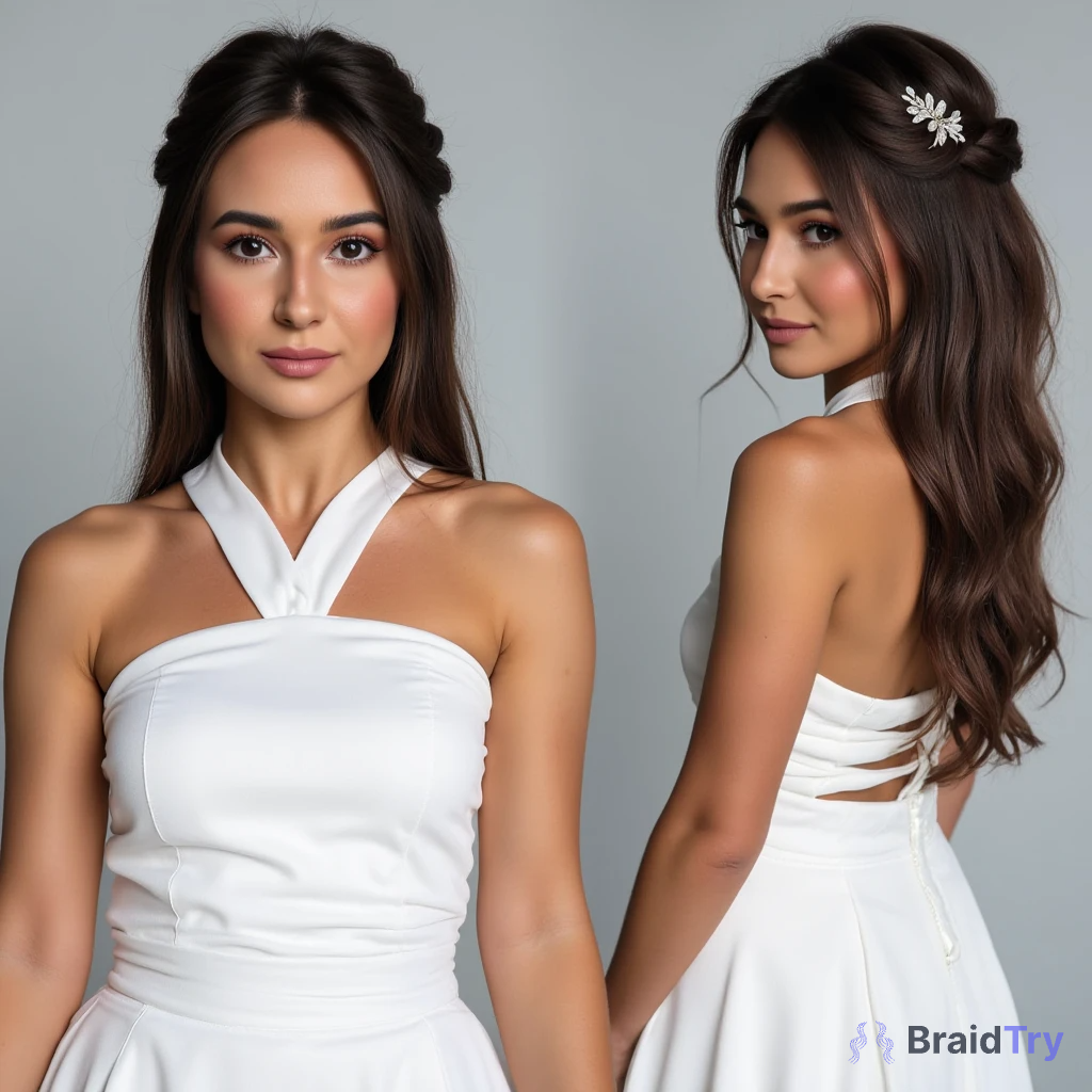 Krisi and her stylish half up hairstyle