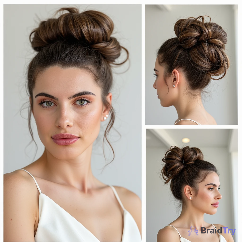 Natali and her stylish textured updo hairstyle