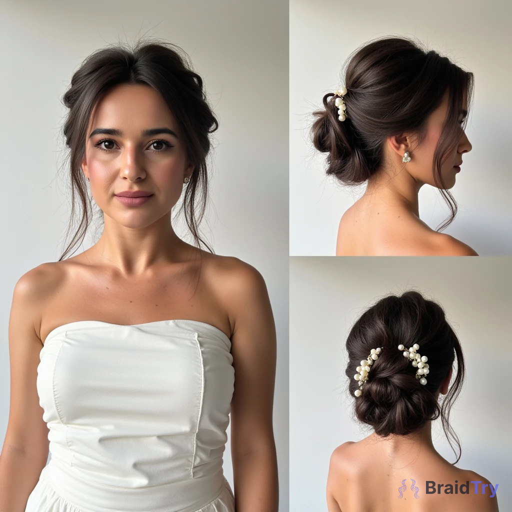Krisi and her stylish textured updo hairstyle